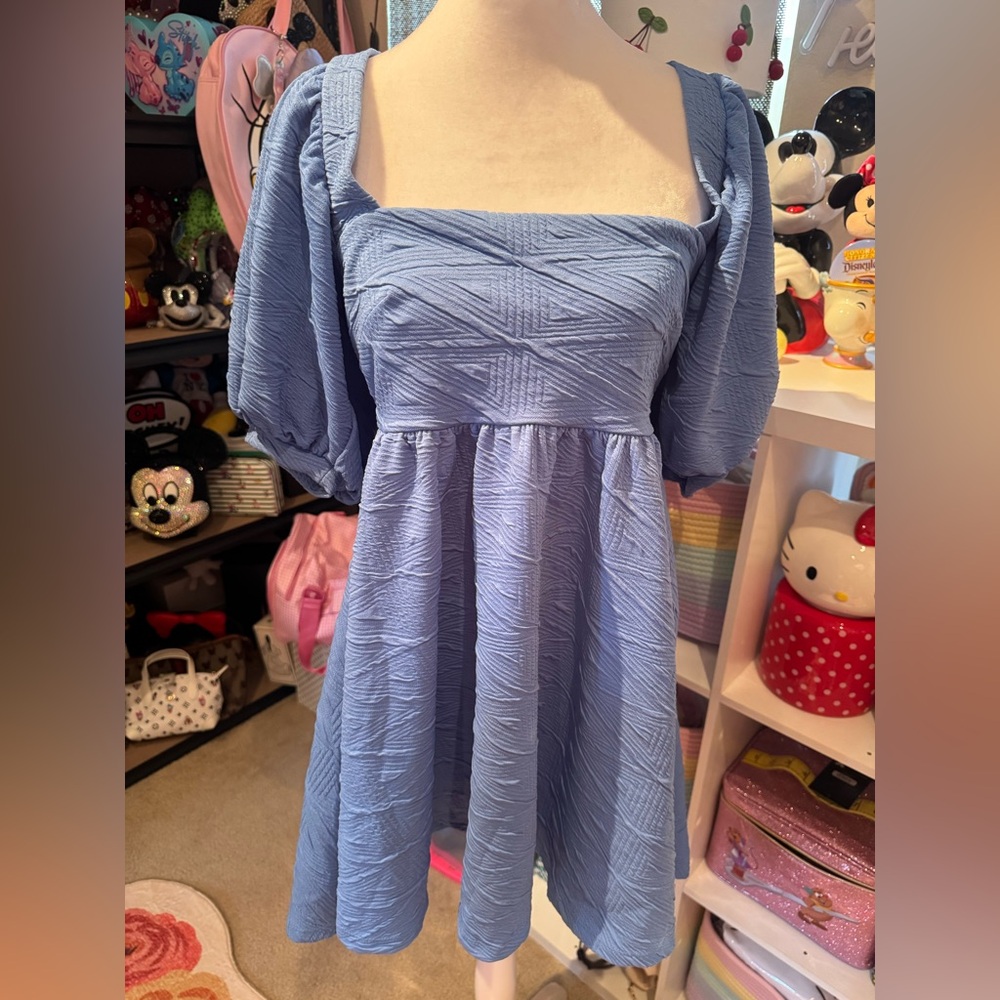 FREE PEOPLE Boho Baby Doll Blue Dress NWT Extra Small